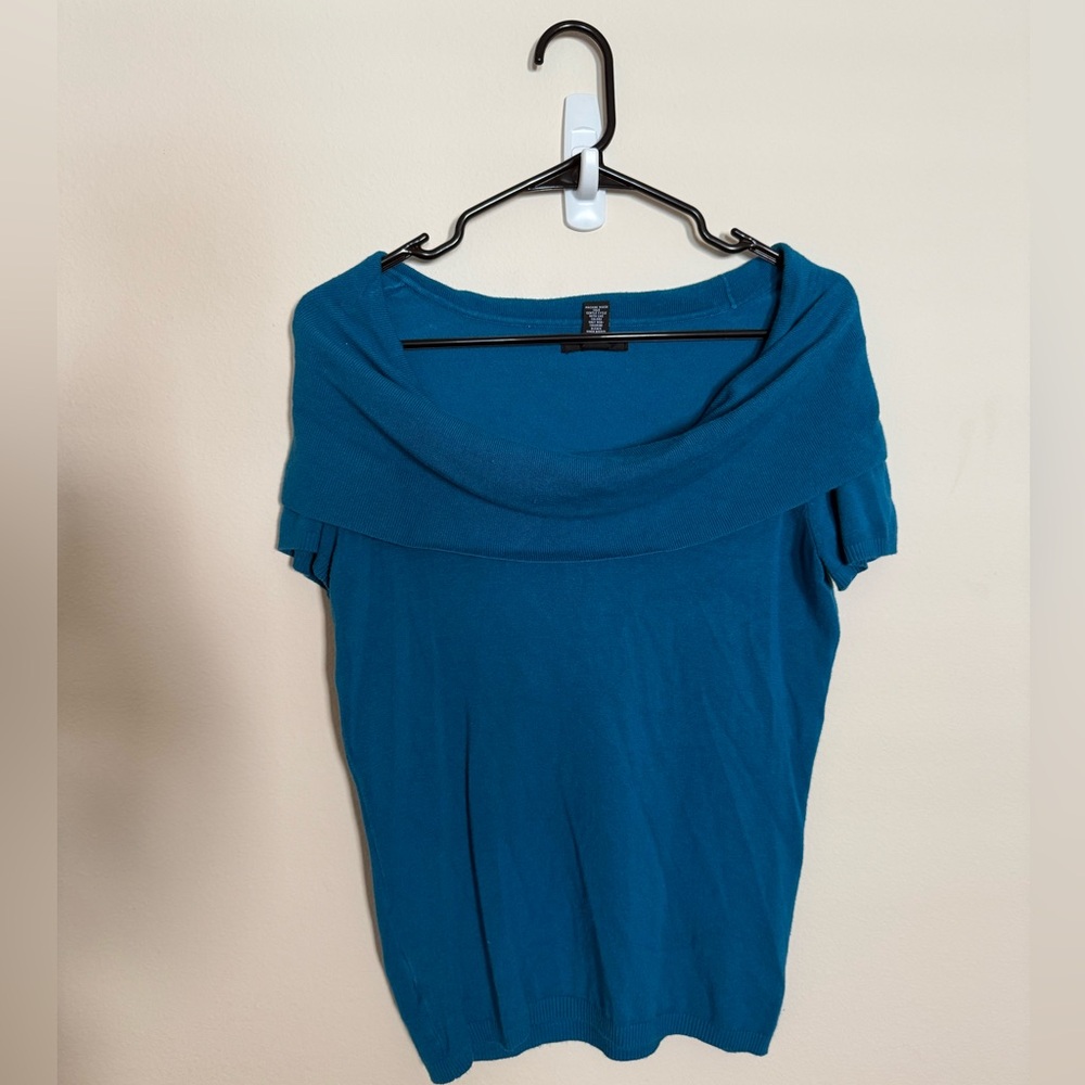 Alfani Teal Off-Shoulder Top